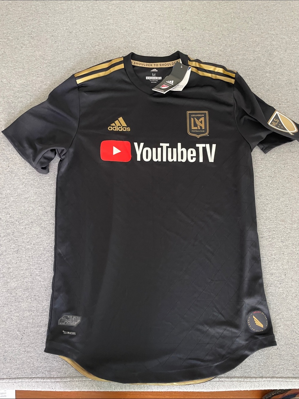 Men’s Adidas Authentic Los Angeles FC Black & Gold YouTube TV Jersey